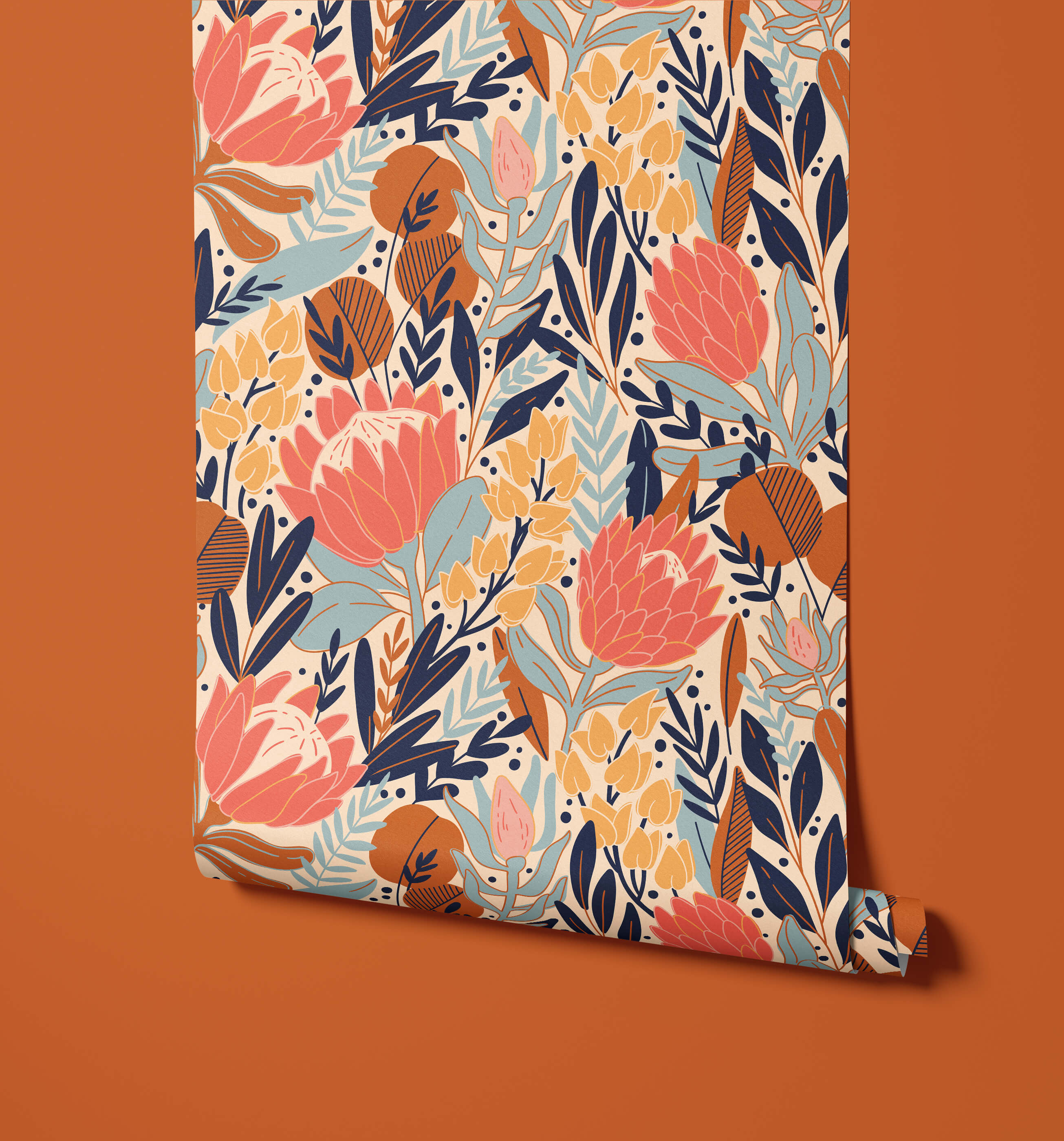 Bobbi Beck Protea Floral Luxury Wallpaper