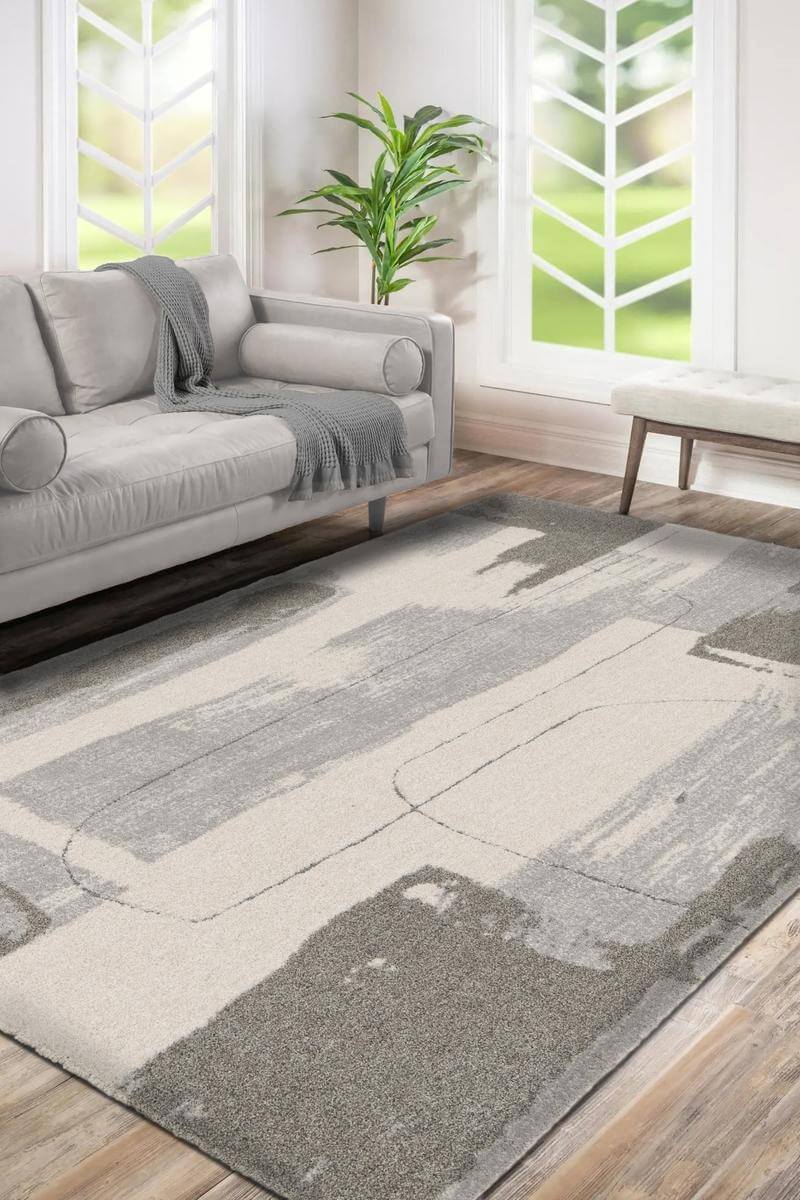 Pure Cream Rug – Soft 3D Texture Abstract Design
