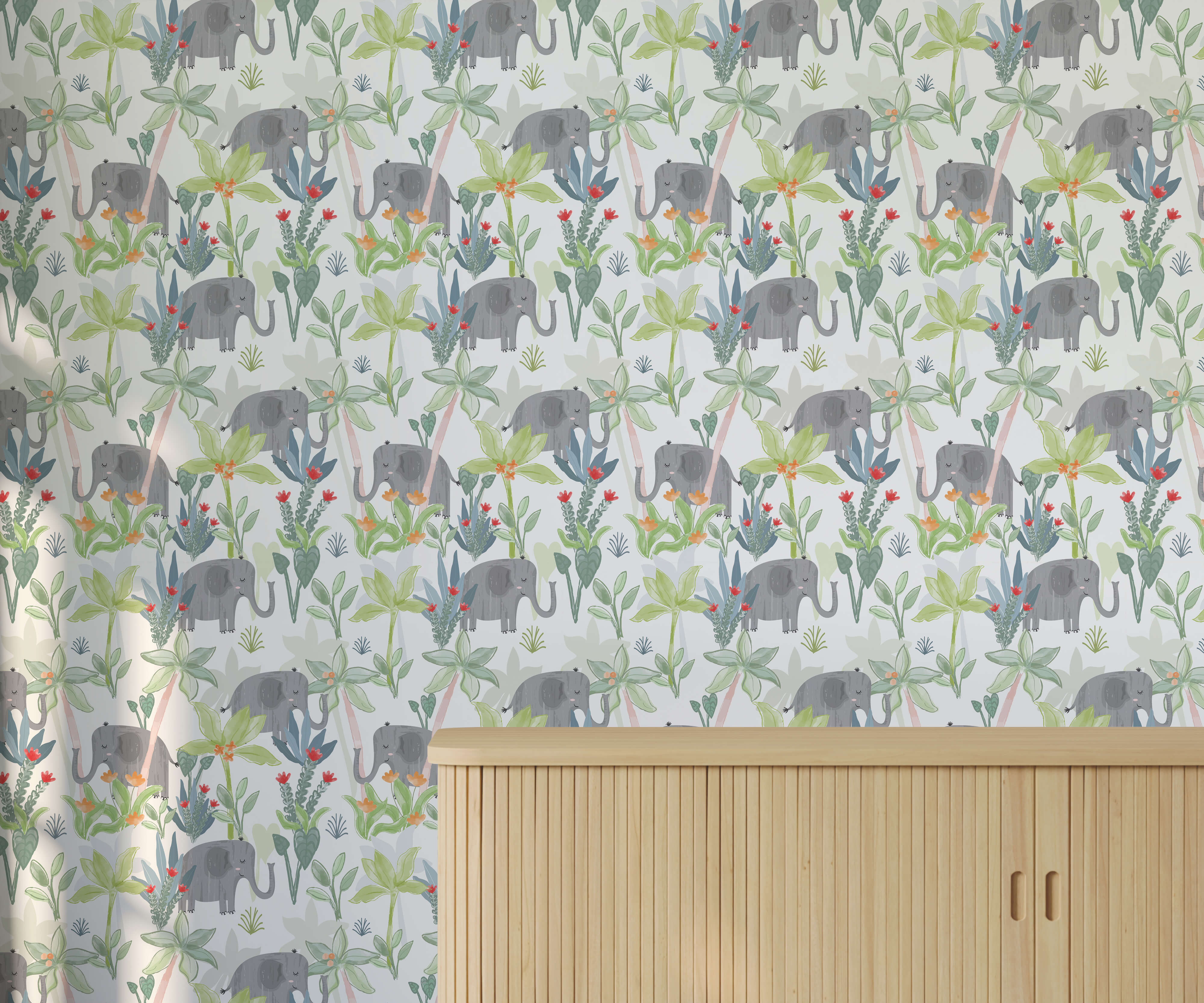 Bobbi Beck Rufus Elephant Luxury Wallpaper