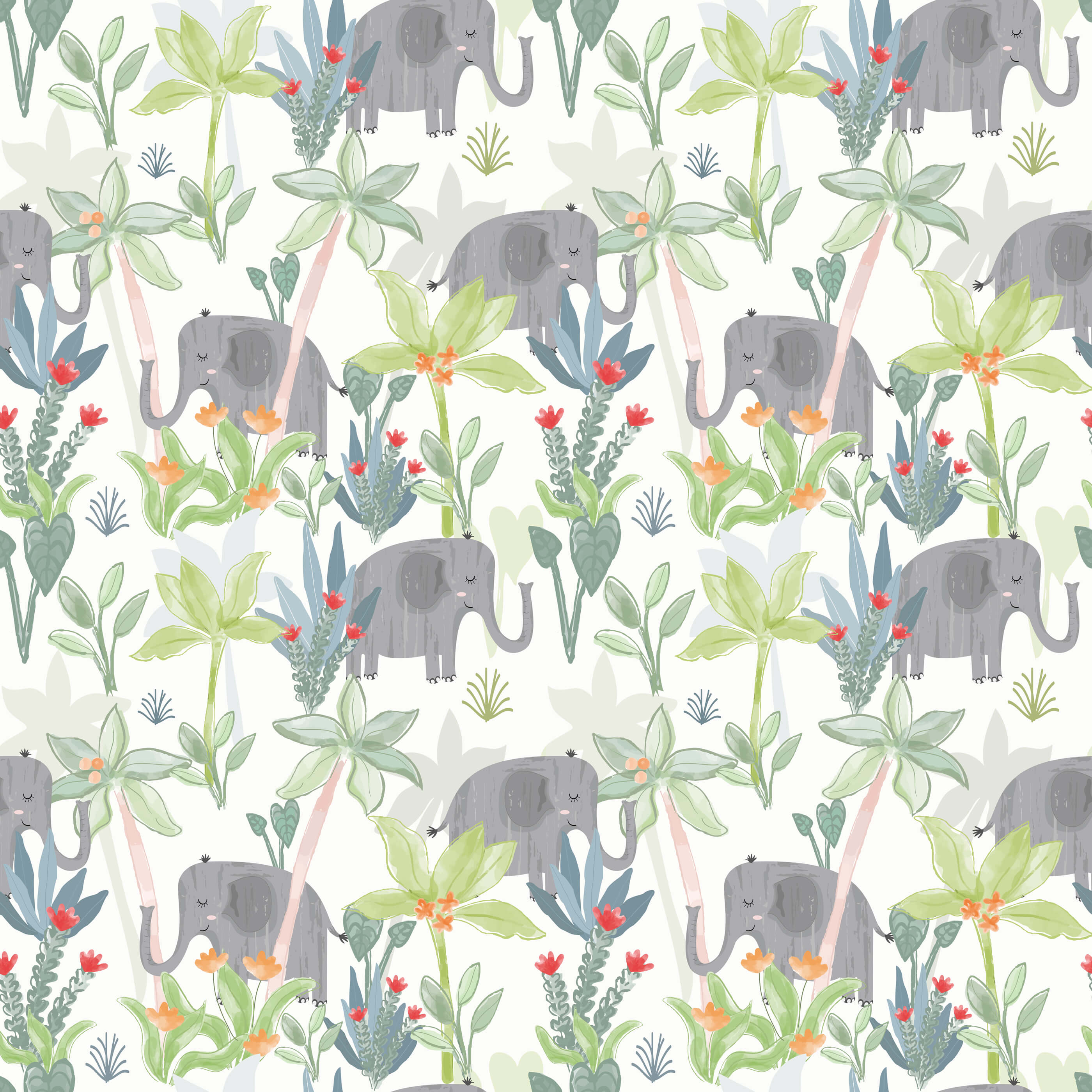 Bobbi Beck Rufus Elephant Luxury Wallpaper