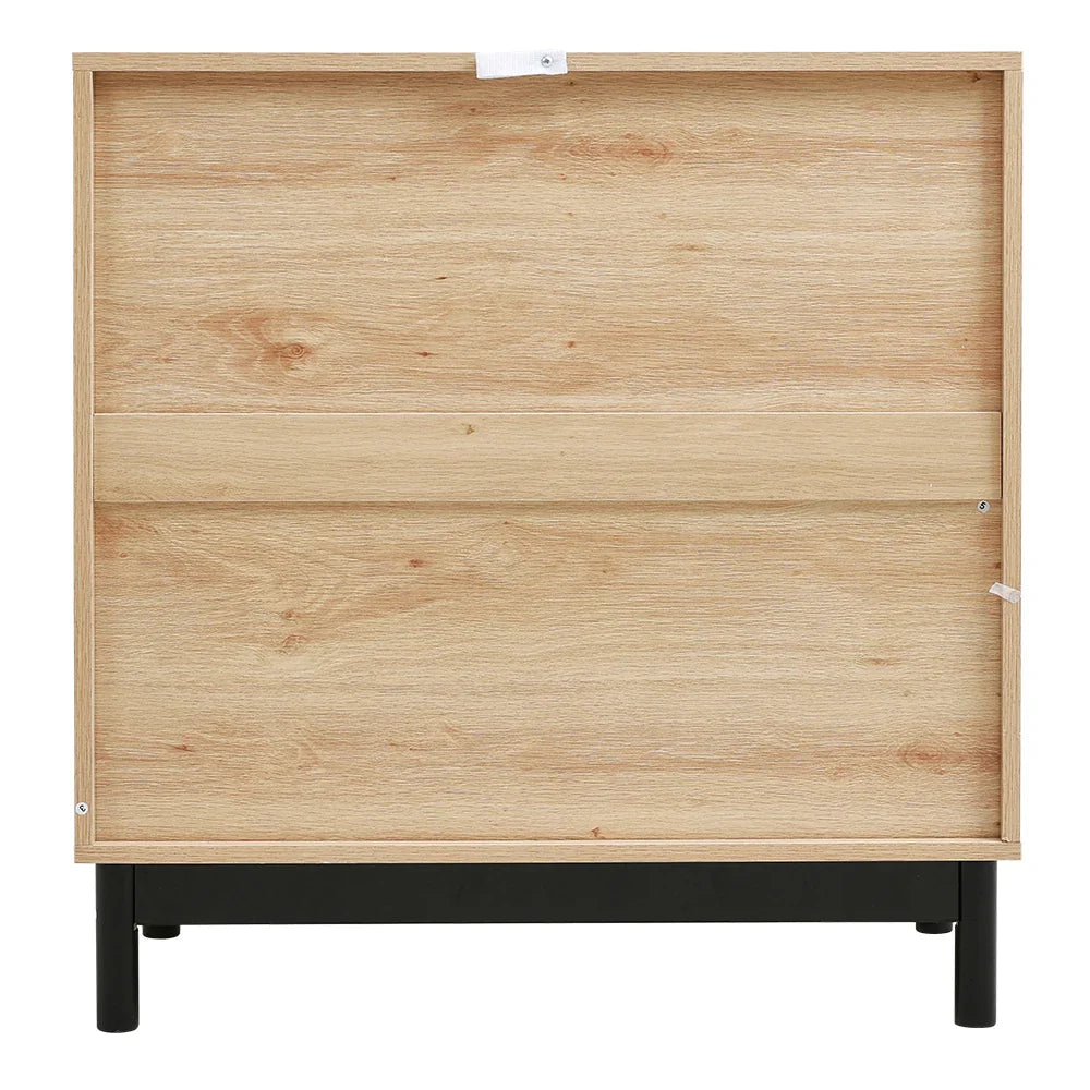 Rattan double door wooden sideboard