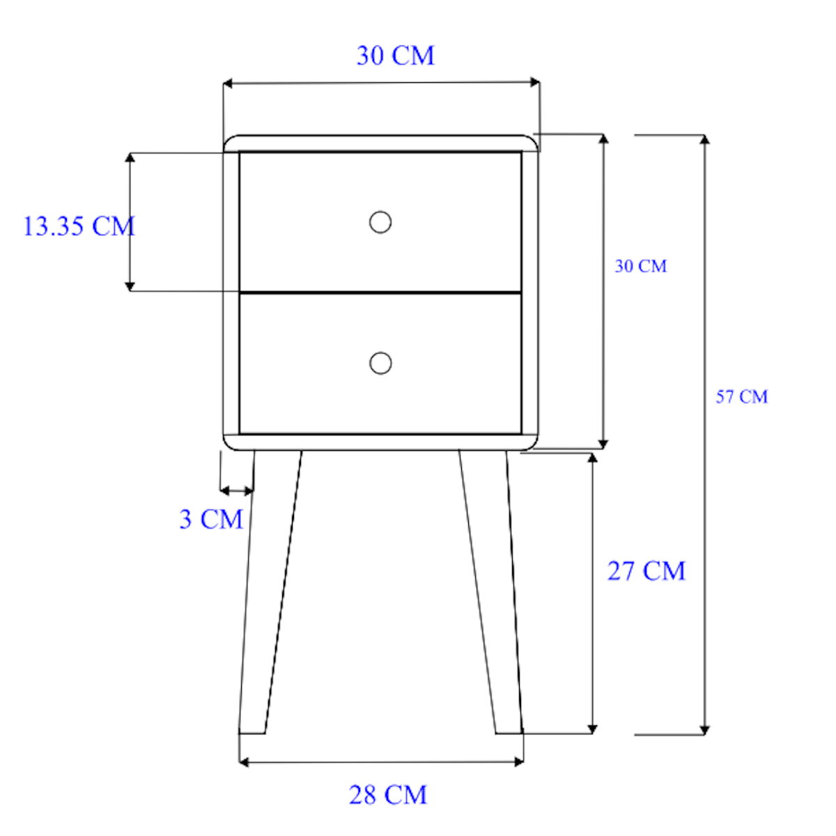 Scandinavian Light Oak Logan Narrow Bedside Table