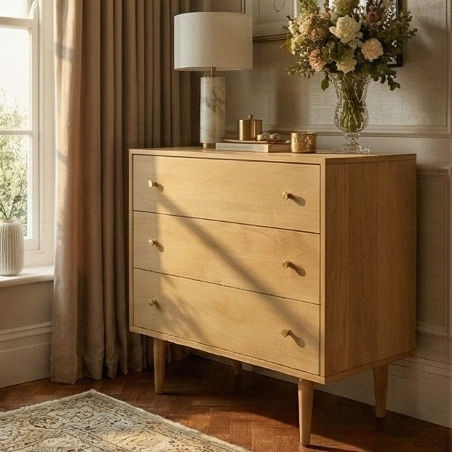 Scandinavian Light Oak Oslo Chest of 3 Drawers