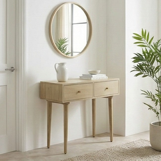 Scandinavian Light Oak Oslo Console, Dressing Table, and Desk