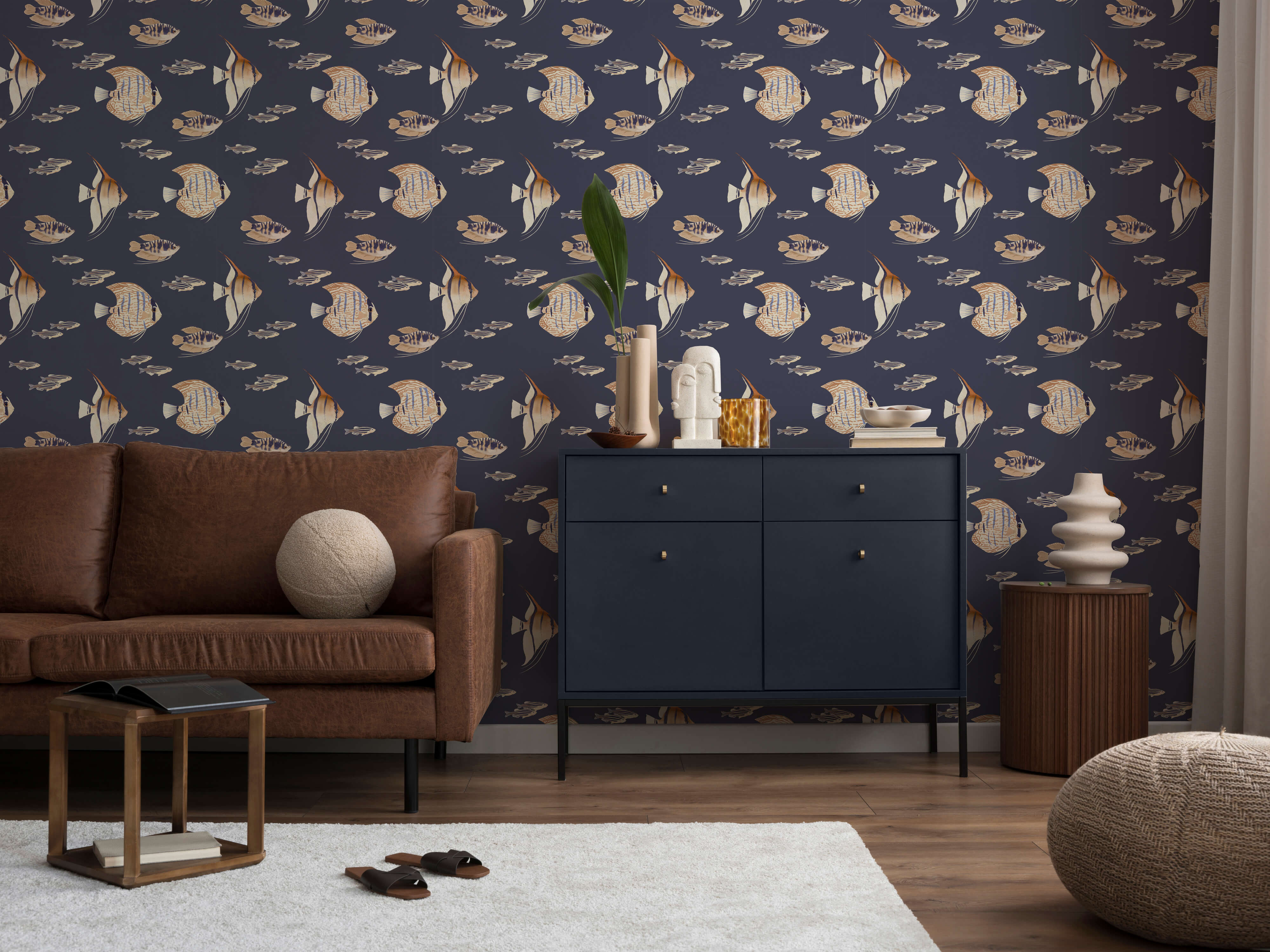 Bobbi Beck Shoal Fish Animal Luxury Wallpaper