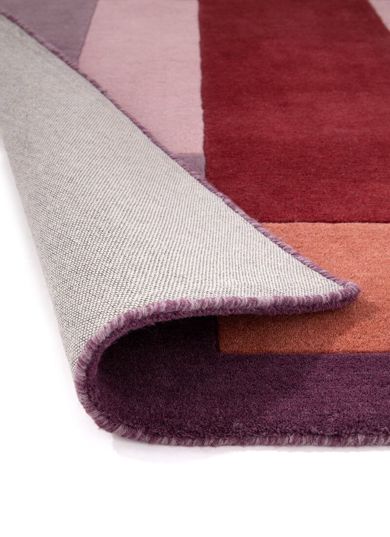 Hand-Carved Wool Geometric Rug – Multicolour