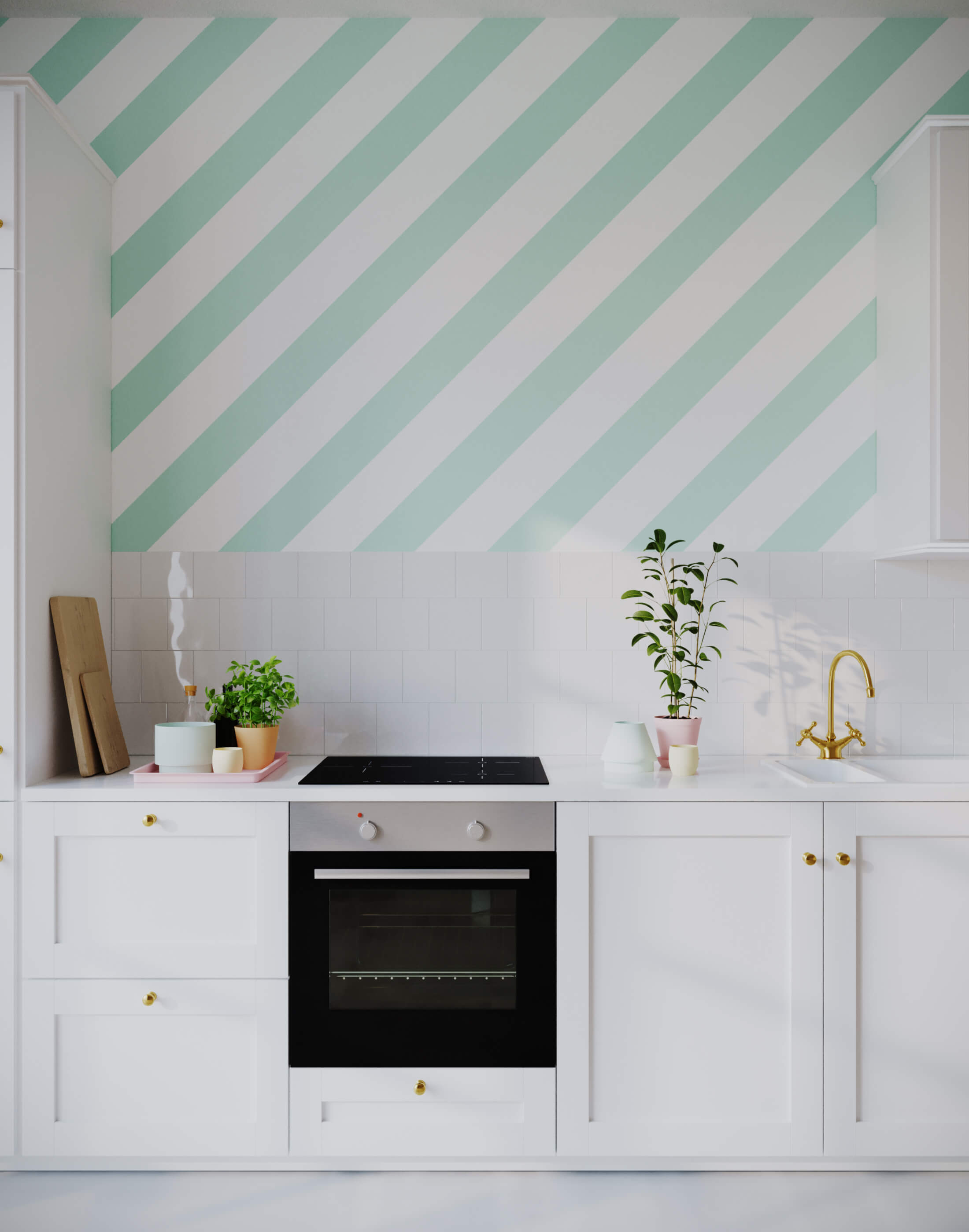Bobbi Beck Sundae Striped Luxury Wallpaper