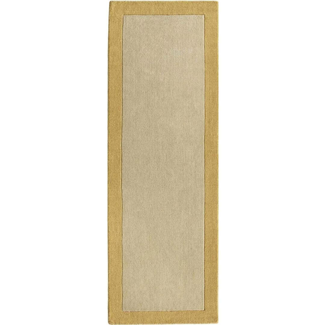Bordered Yellow Wool Rug