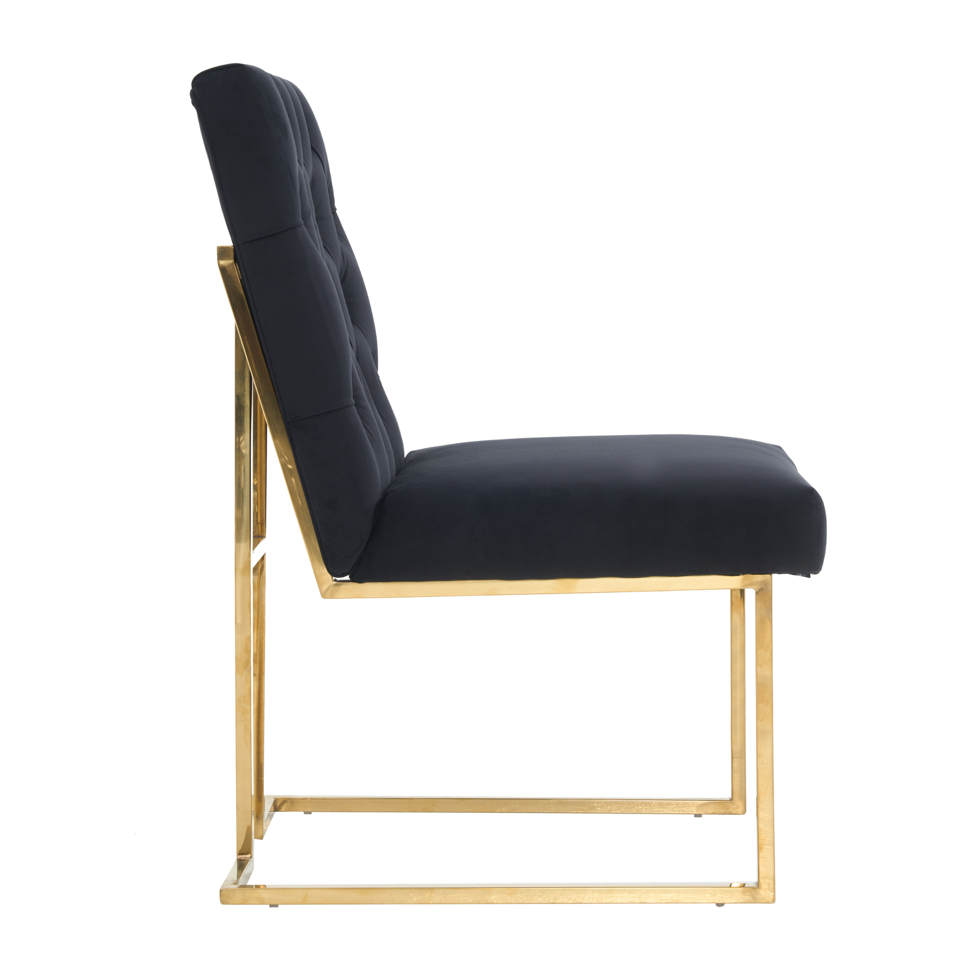 Siena Tufted Velvet Dining Chair – Gold Frame, Modern Luxury Accent
