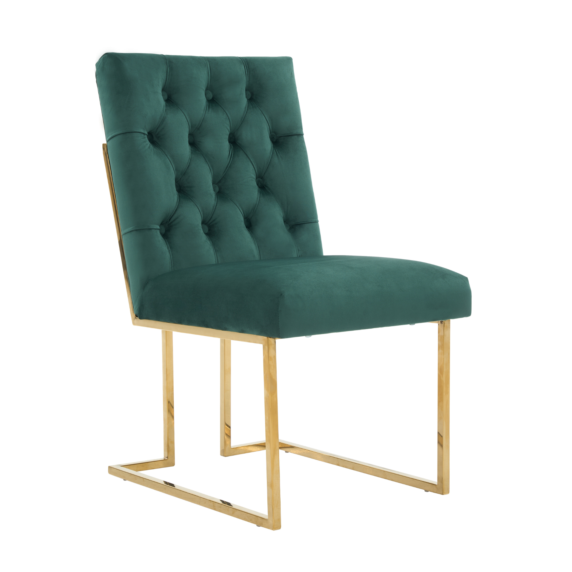 Siena Tufted Velvet Dining Chair – Gold Frame, Modern Luxury Accent