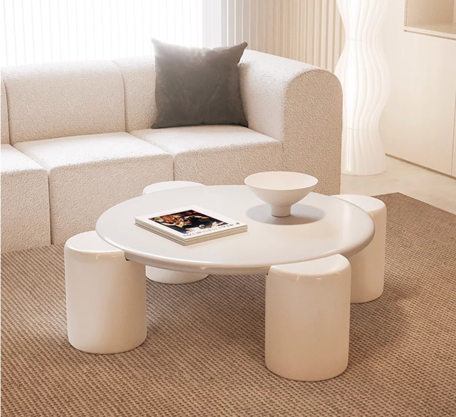 Nova Flower Nesting Coffee Table, White