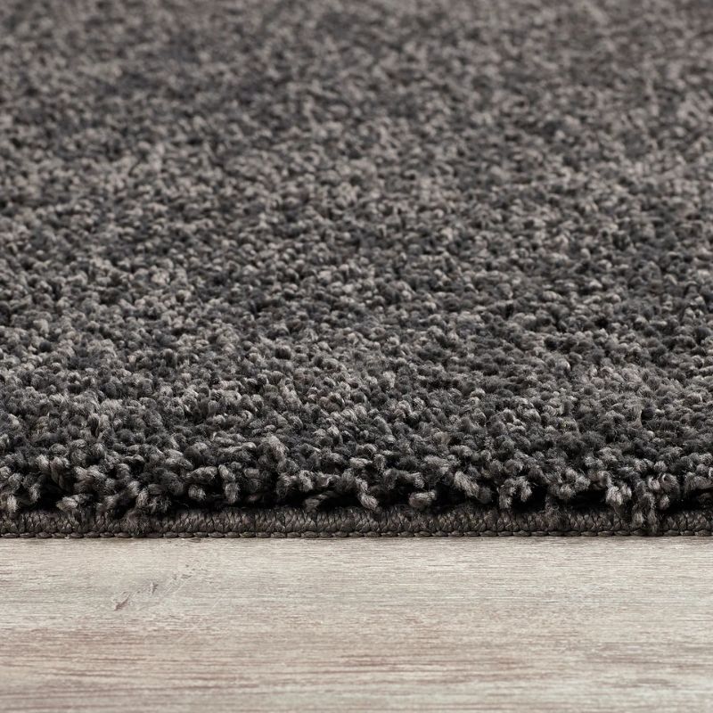 Washable Charcoal Shaggy Rug