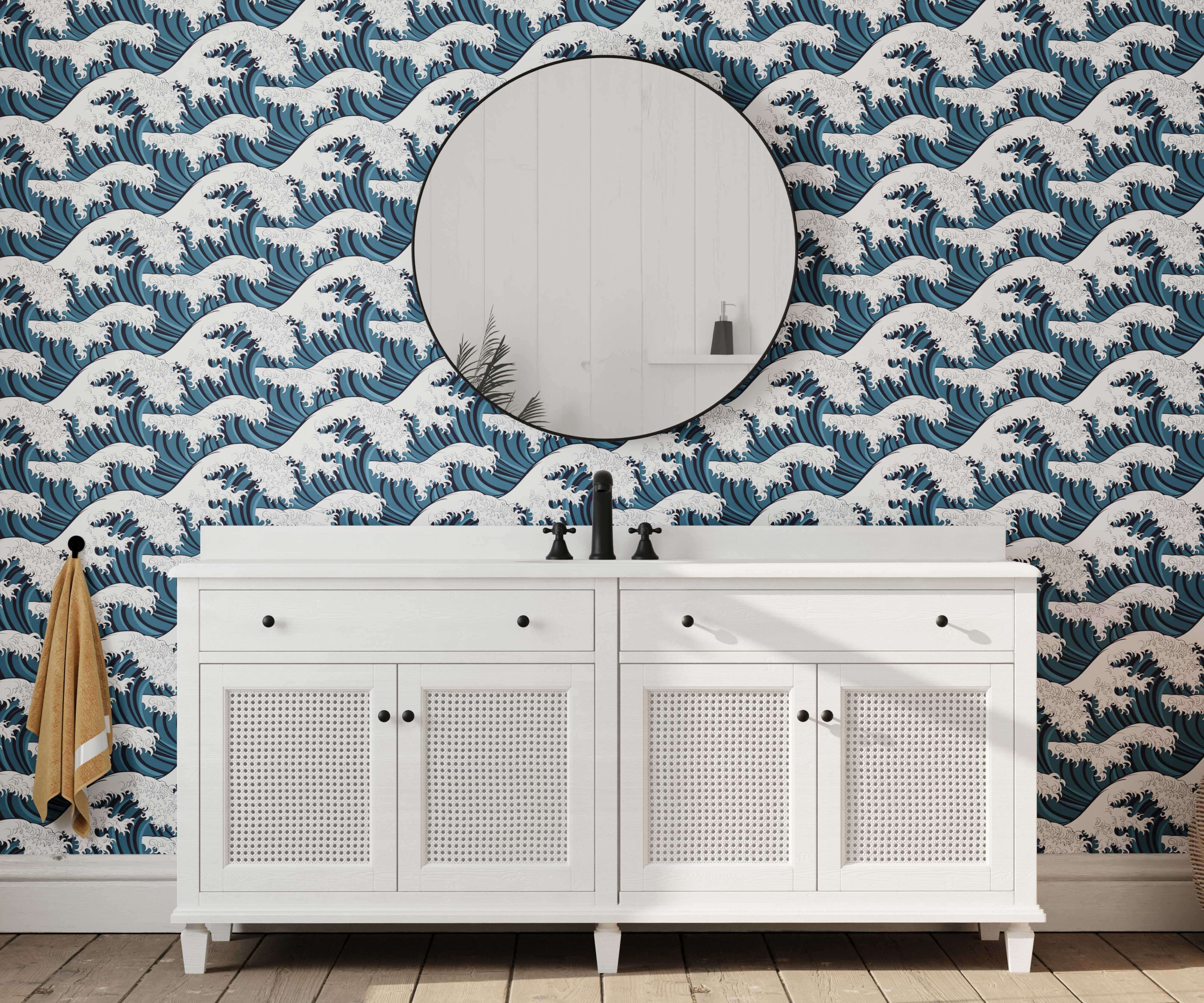 Bobbi Beck Wave Oriental Luxury Wallpaper