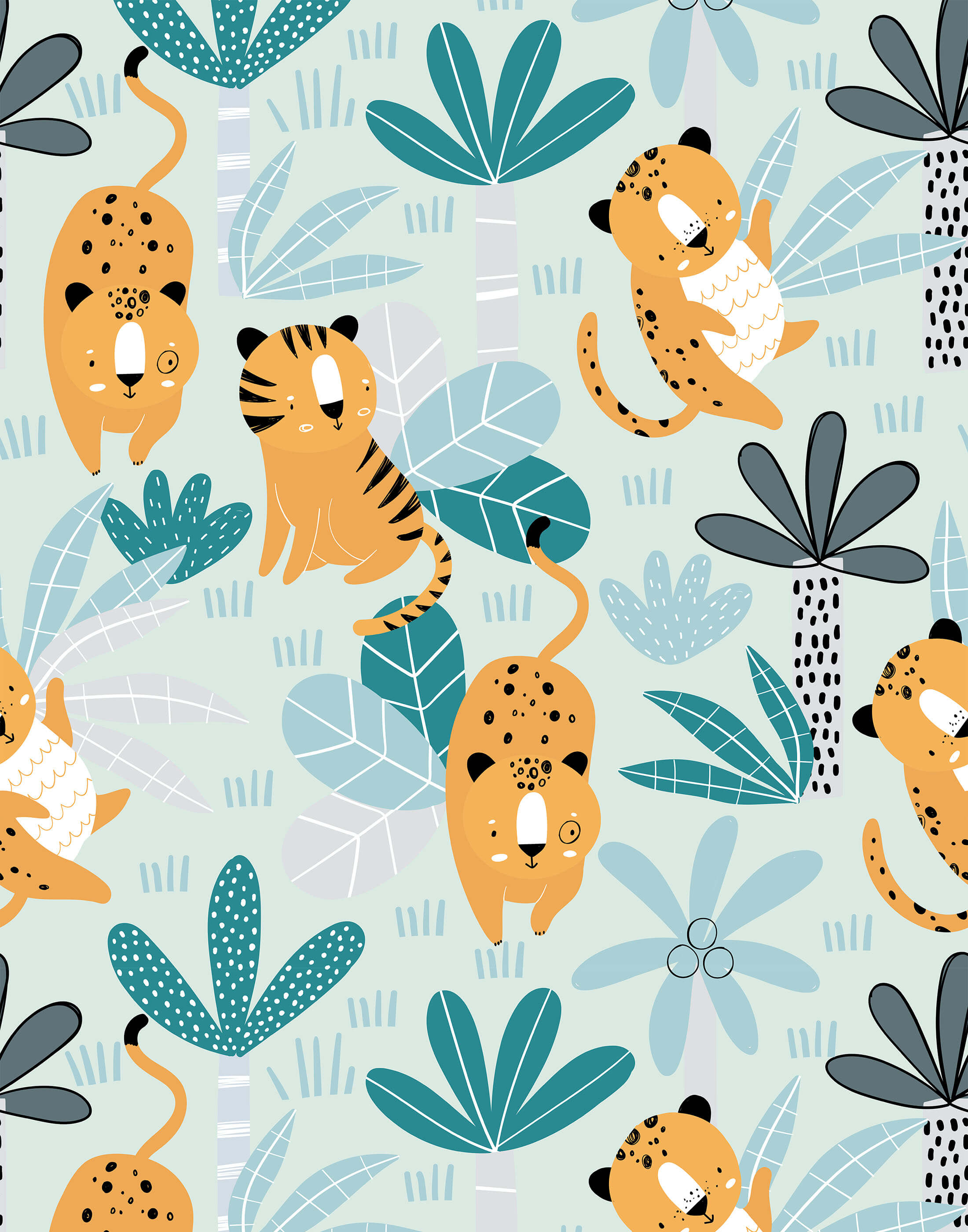 Bobbi Beck Wimba Children's Jungle Luxury Wallpaper
