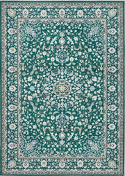 Eco-Washable Green Rug Medallion Design