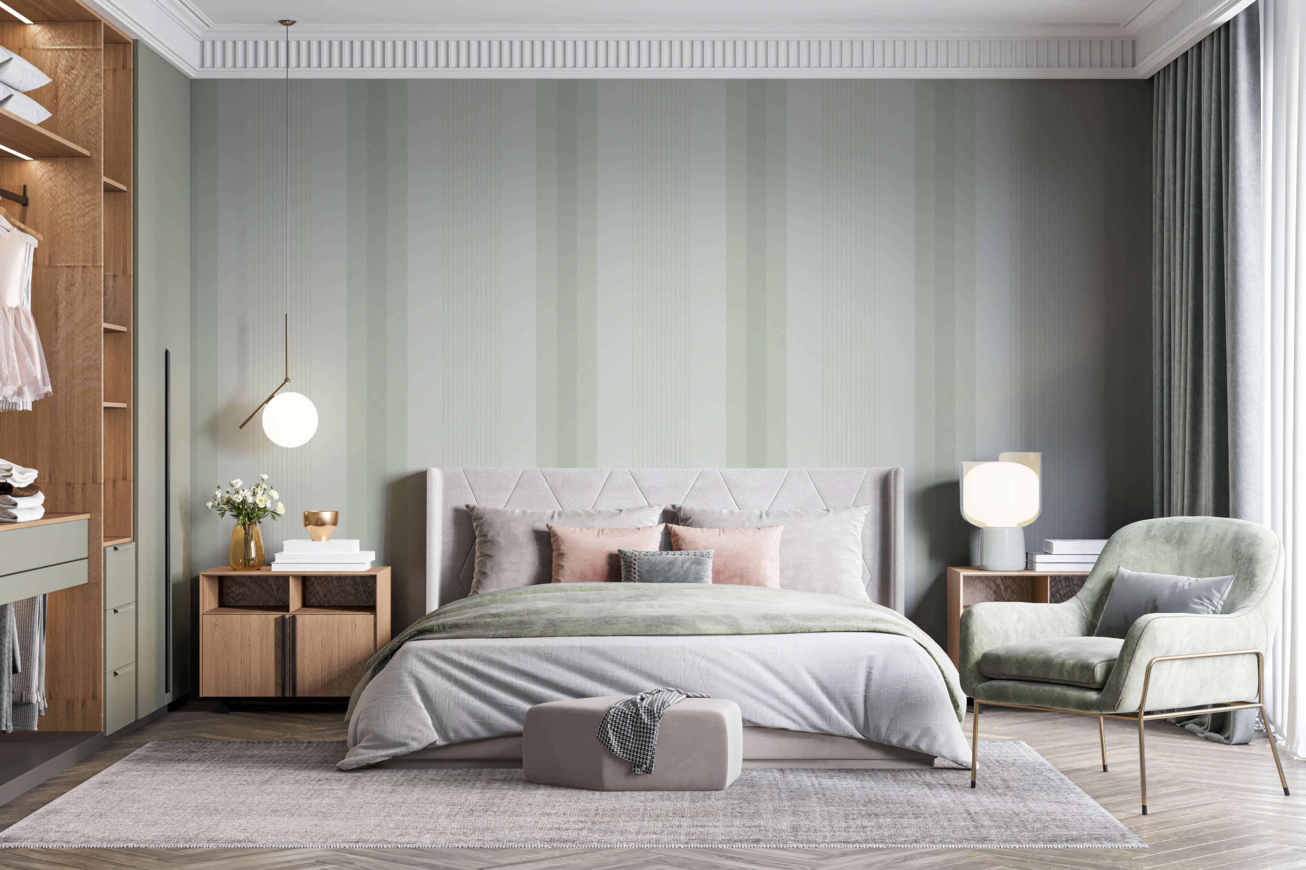 Bobbi Beck Windsor Striped Luxury Wallpaper