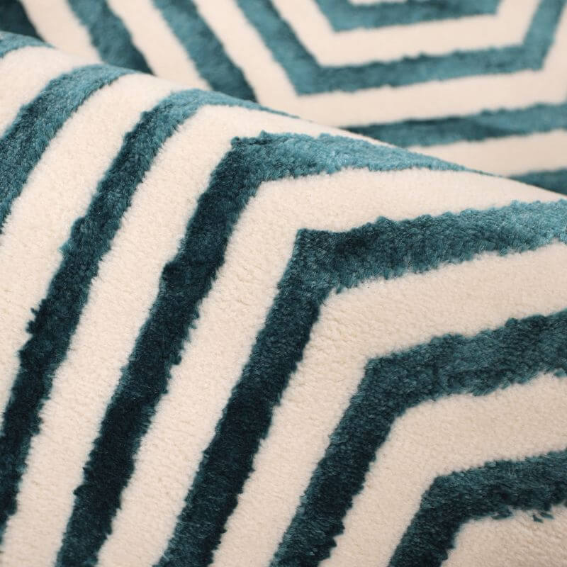 Zeo Deco Rug – Soft 3D Texture in Beige & Blue