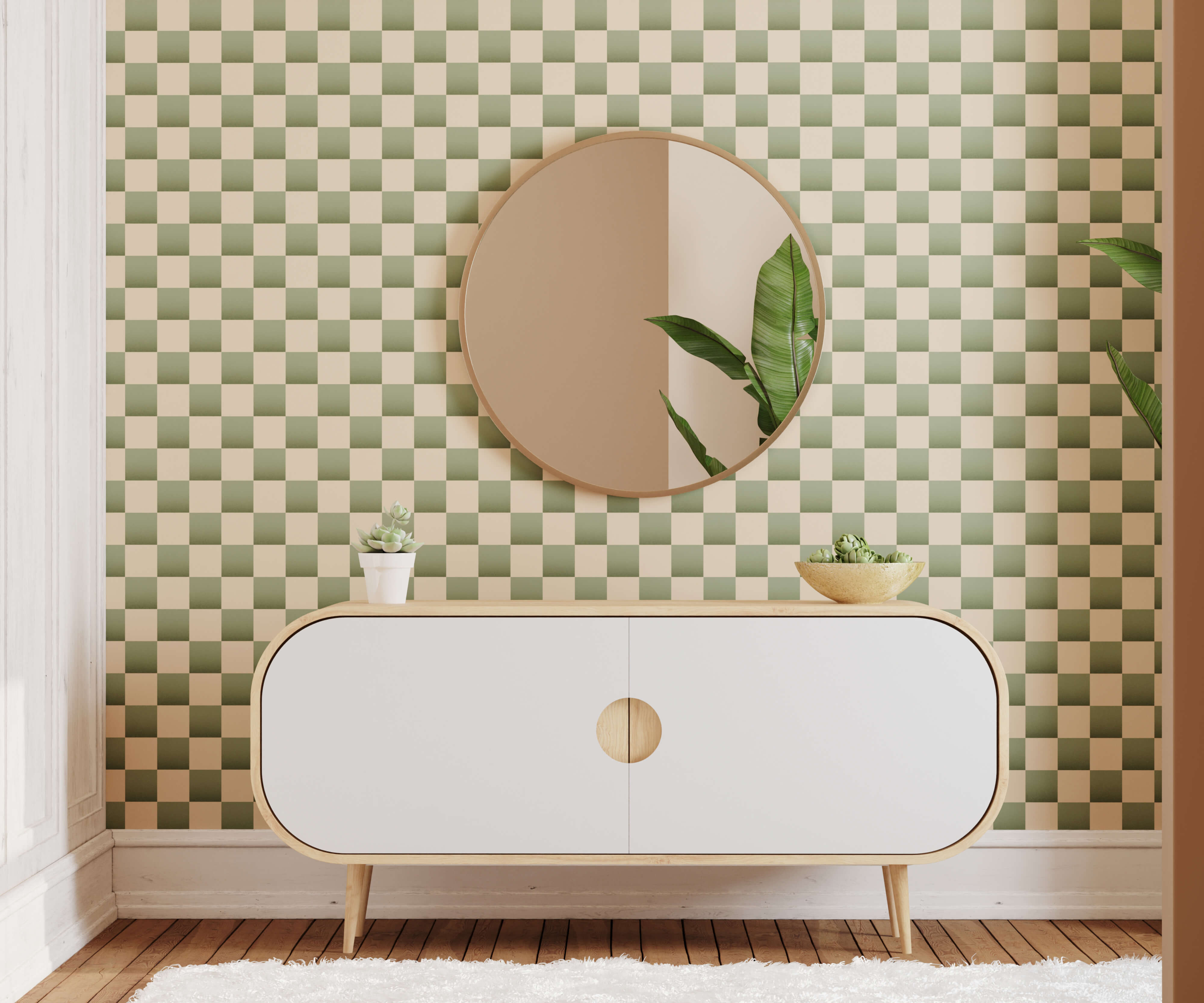 Bobbi Beck Bakersfield Chequerboard Luxury Wallpaper