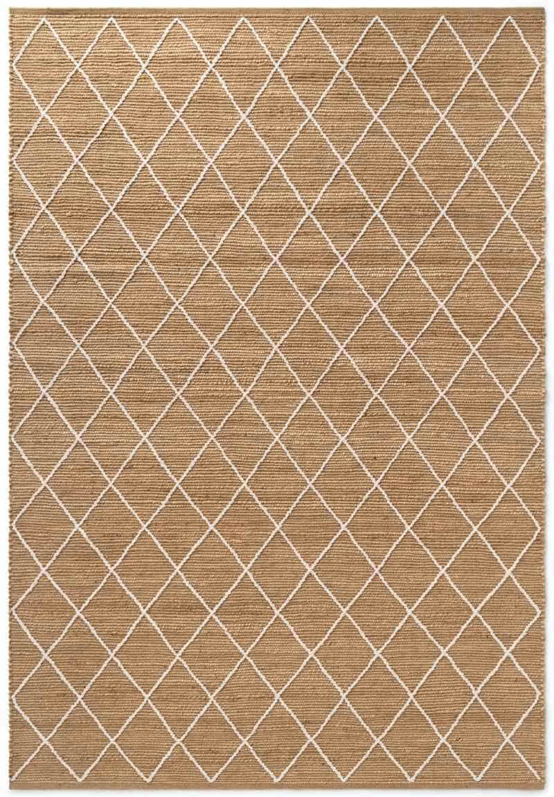 Jute Rug Kunu Natural Handwoven Diamond Design