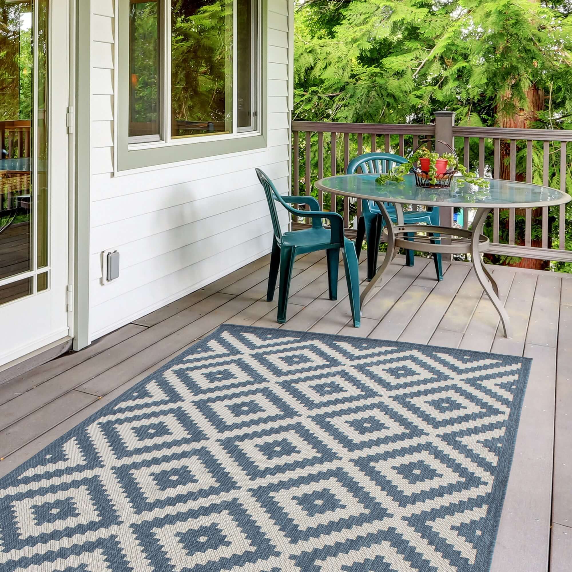 Ecology Outdoor Rug Blue| 100blu