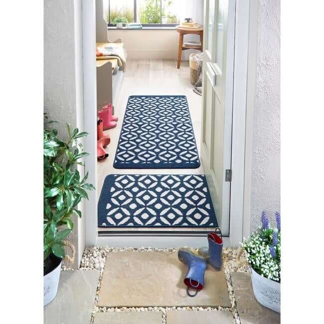 Washable Mat and Runners Geometric Design