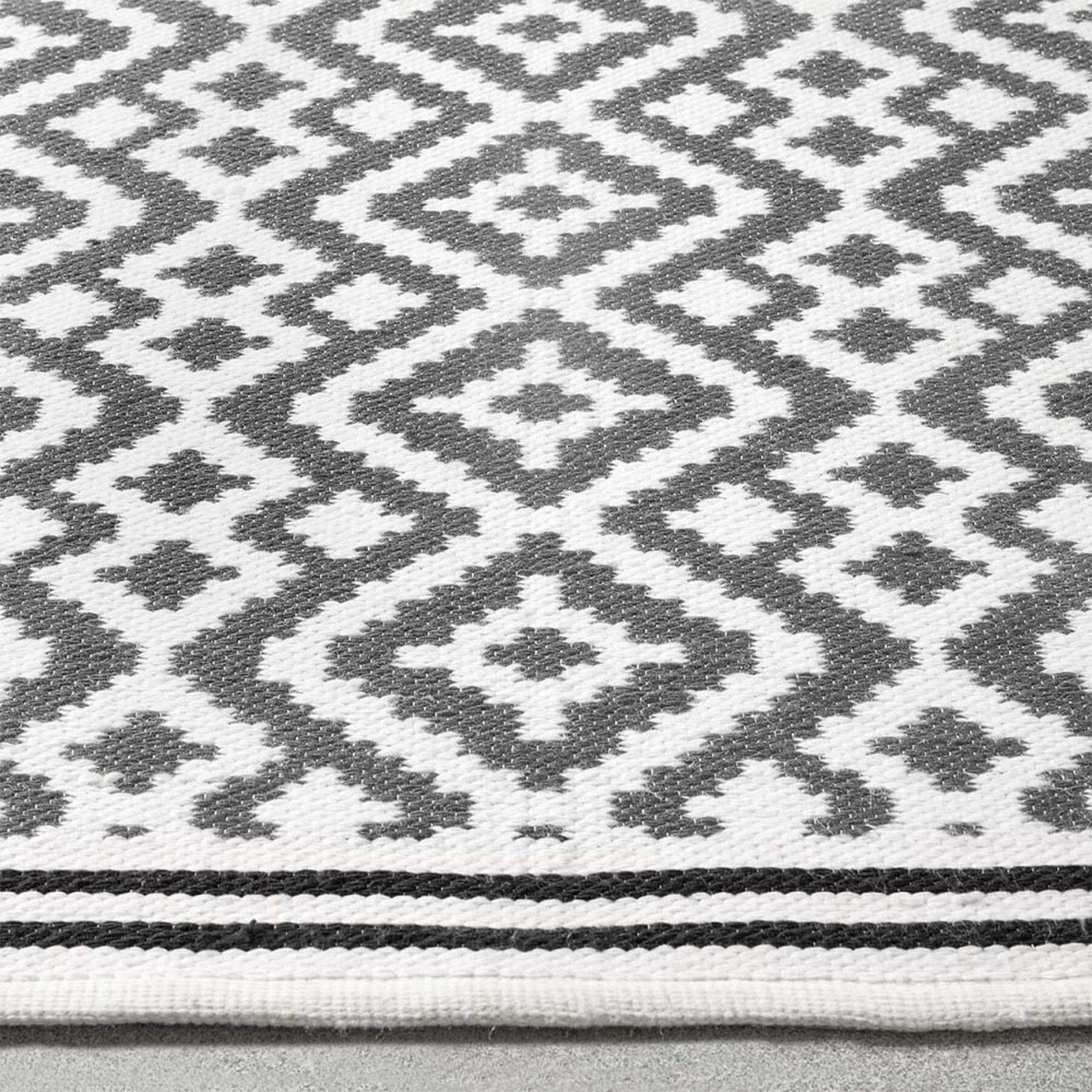 Aztec Grey Outdoor Rug