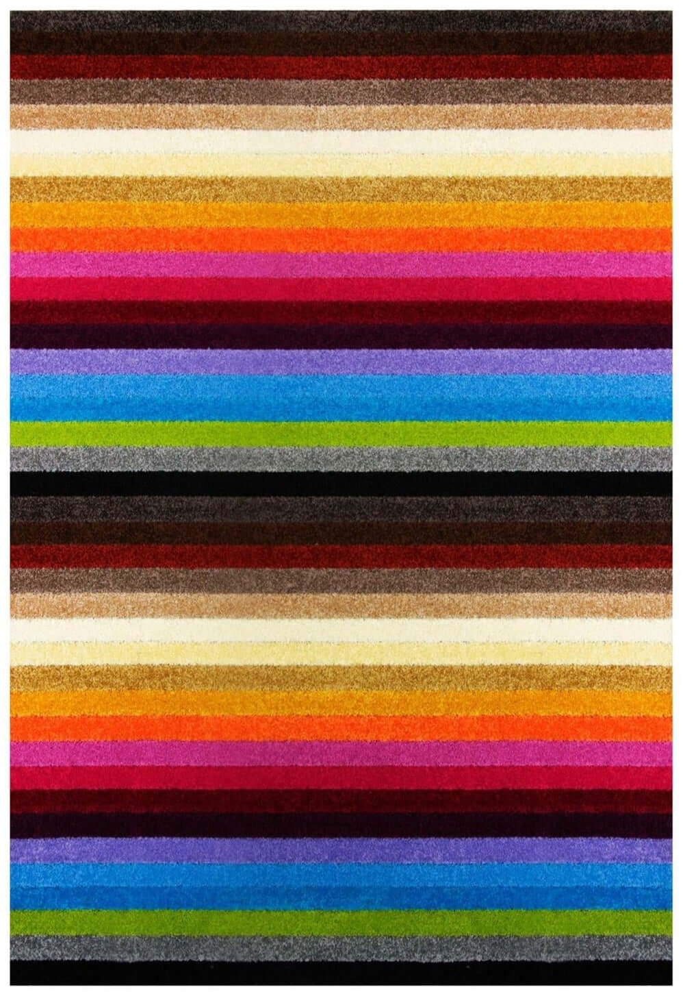 Linea Rainbow Striped Washable Rugs & Runners