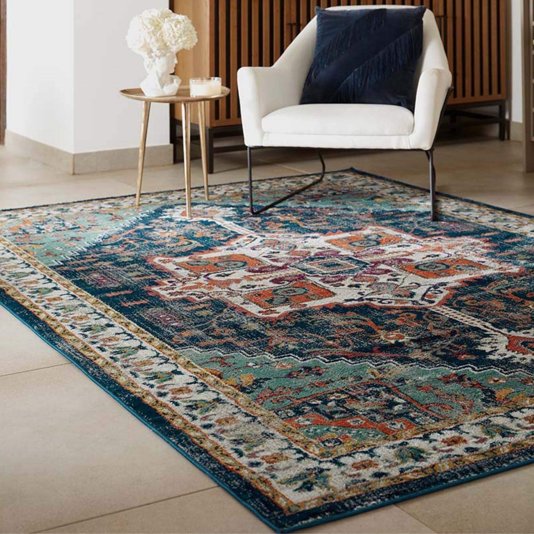 Granada Multicolour Vintage Rug | Emerald