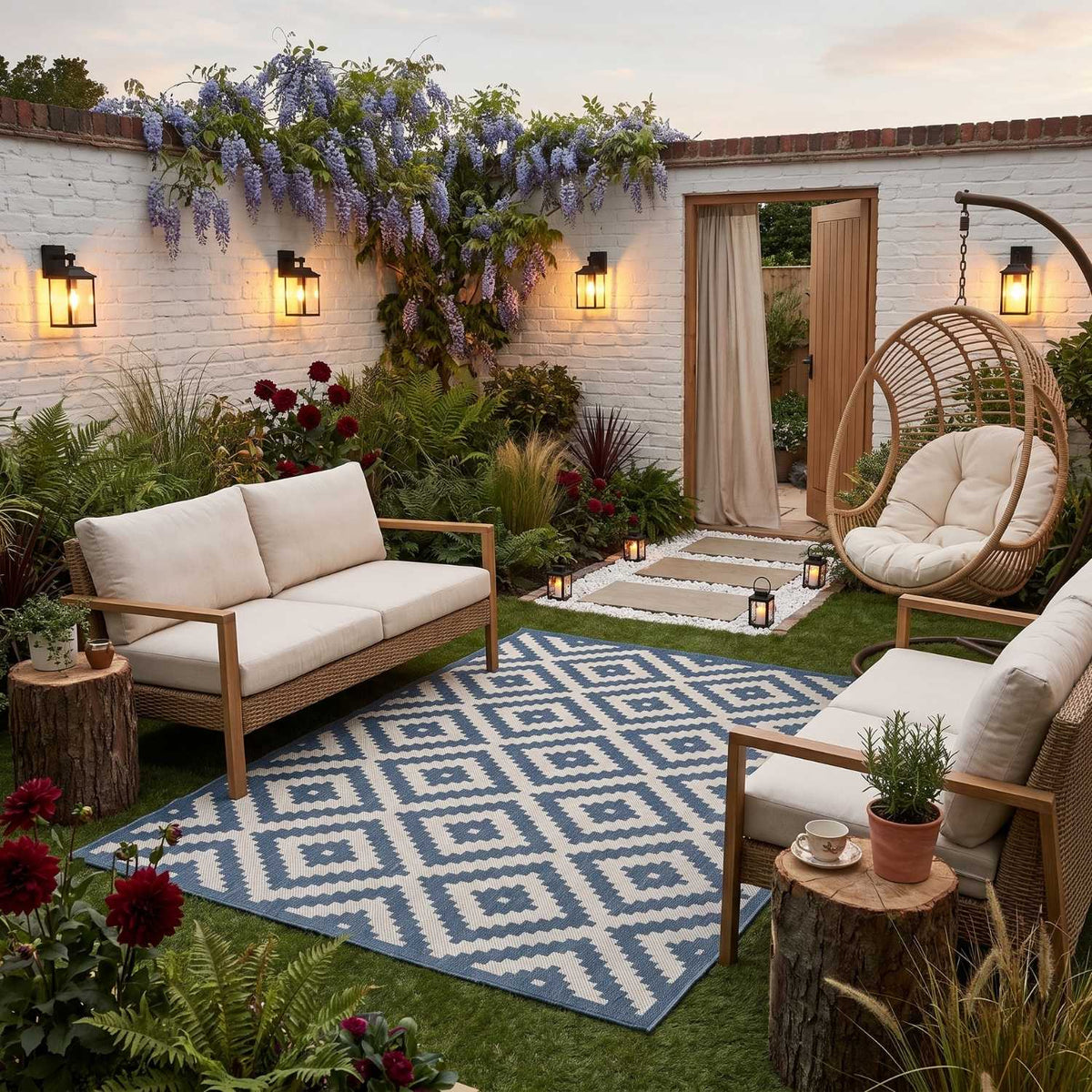 Ecology Outdoor Rug Blue| 100blu