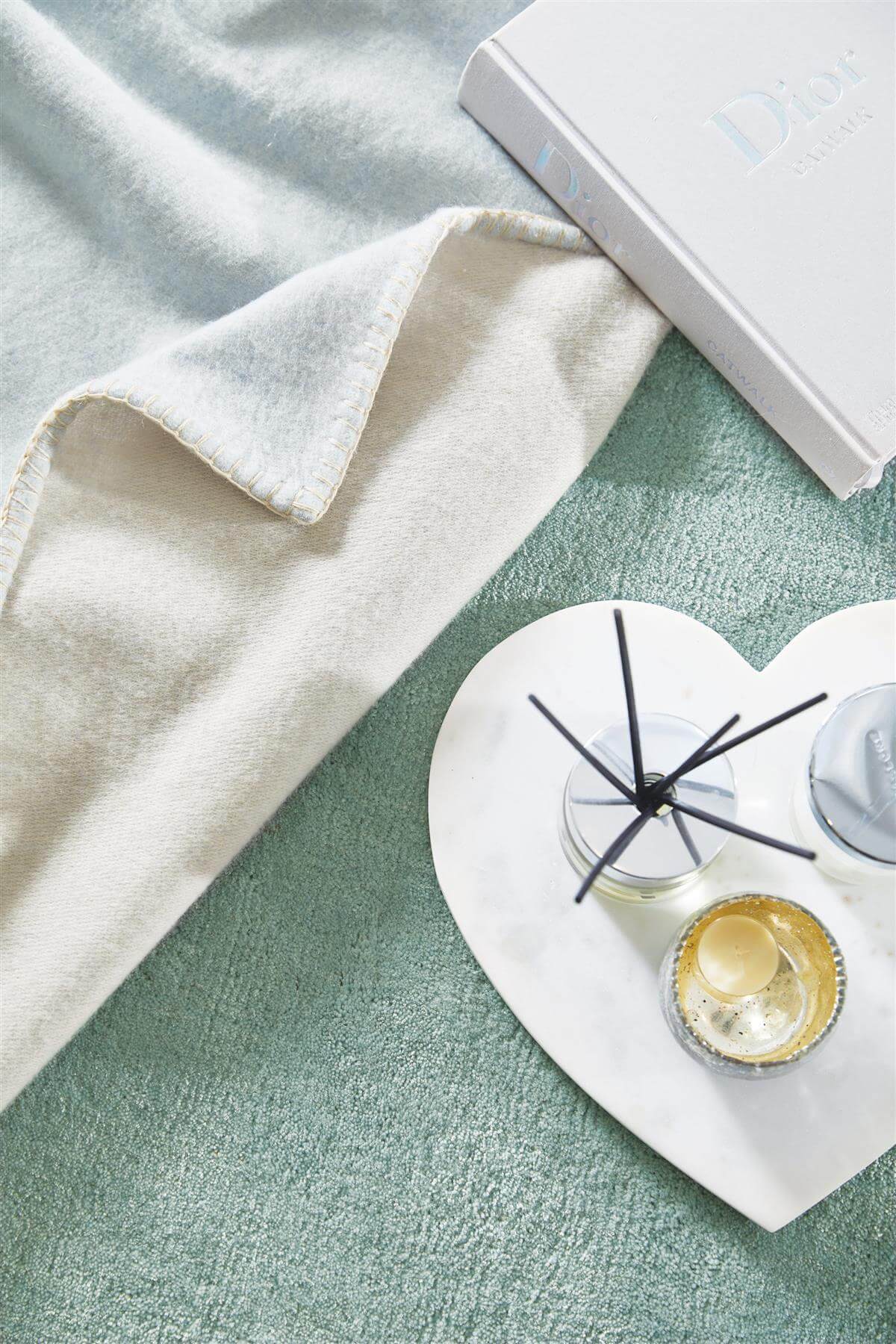 Hush Solid Aqua Luxury Rug