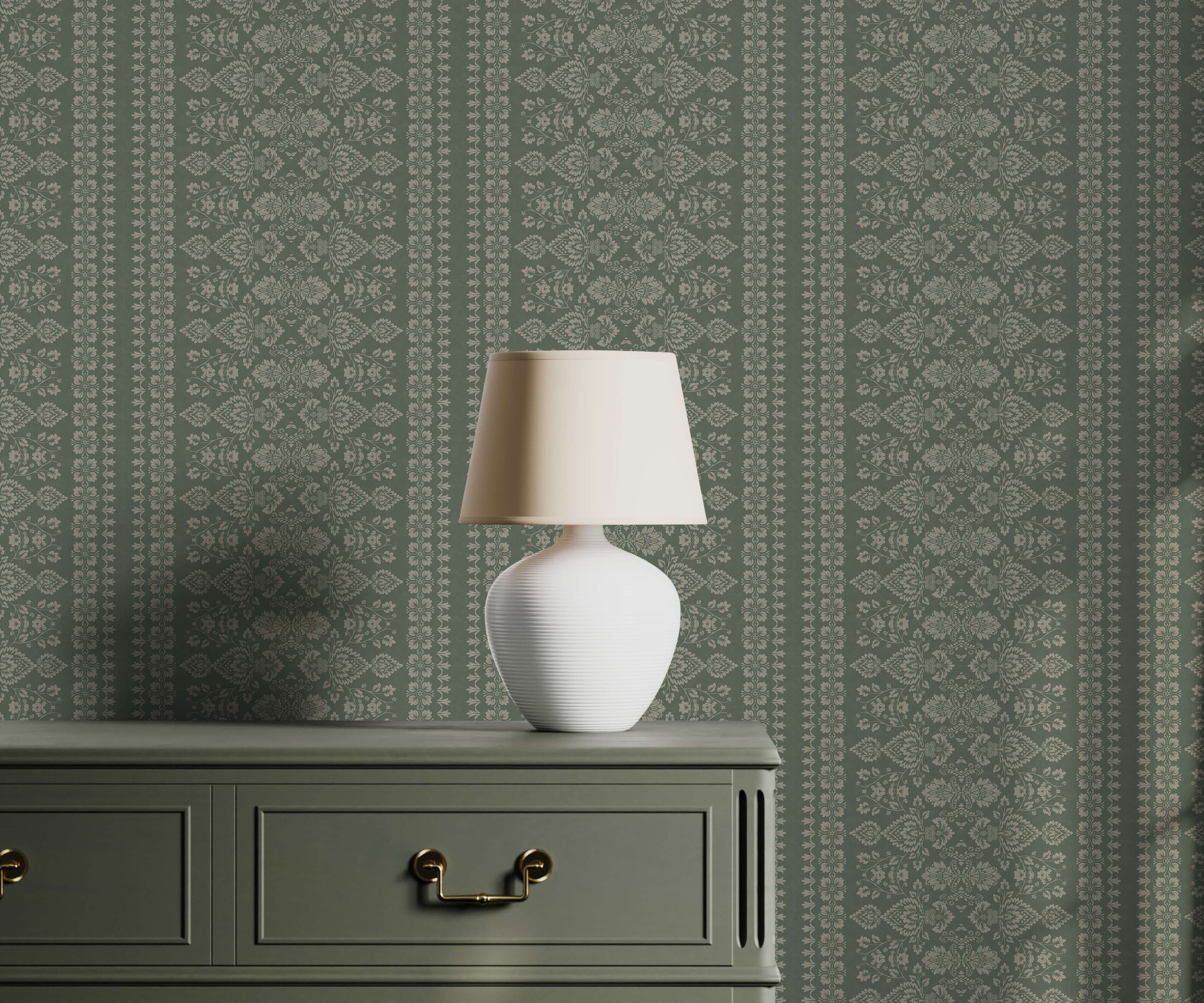 Bobbi Beck Hallen Floral Striped Luxury Wallpaper
