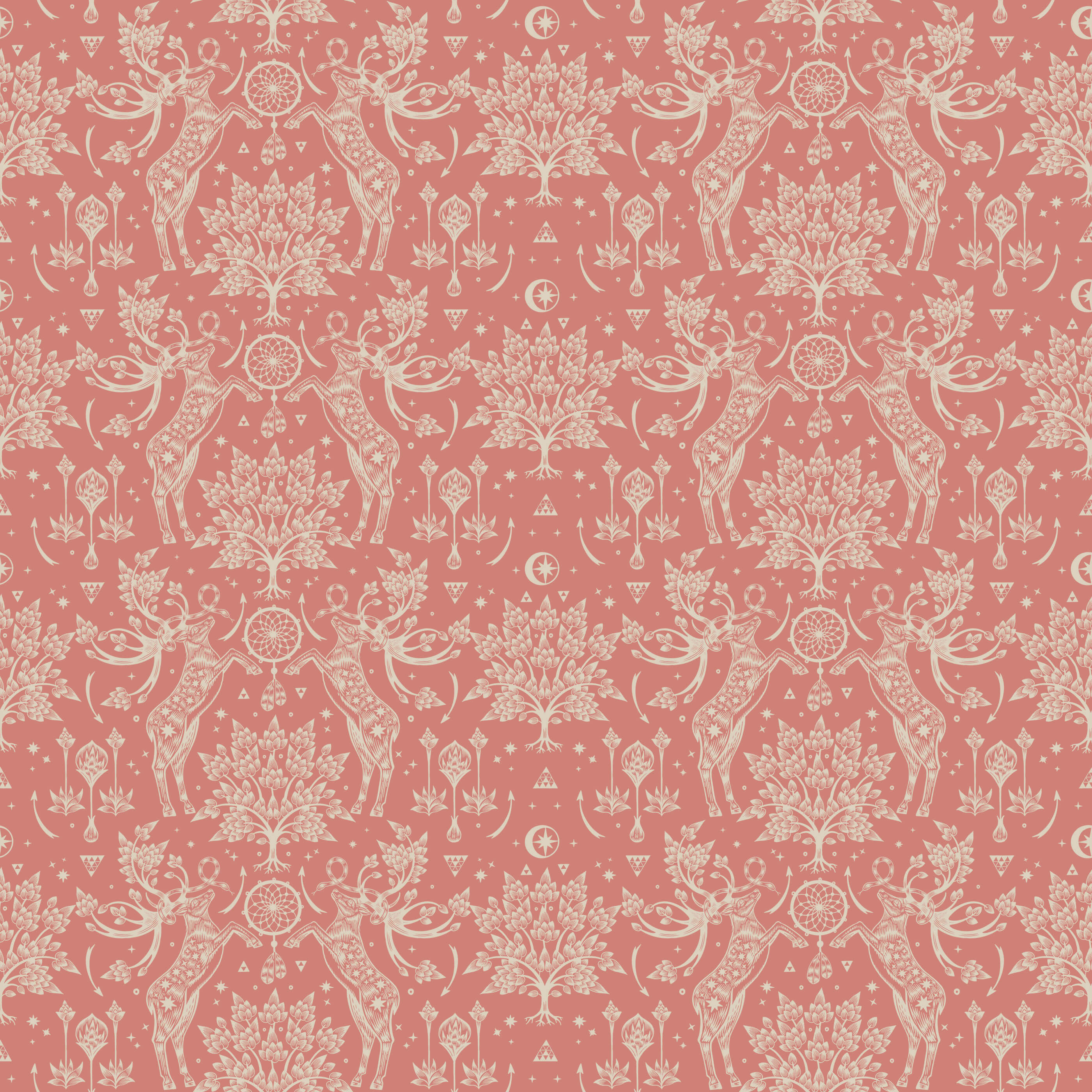 Bobbi Beck Hjort Deer Animal Luxury Wallpaper