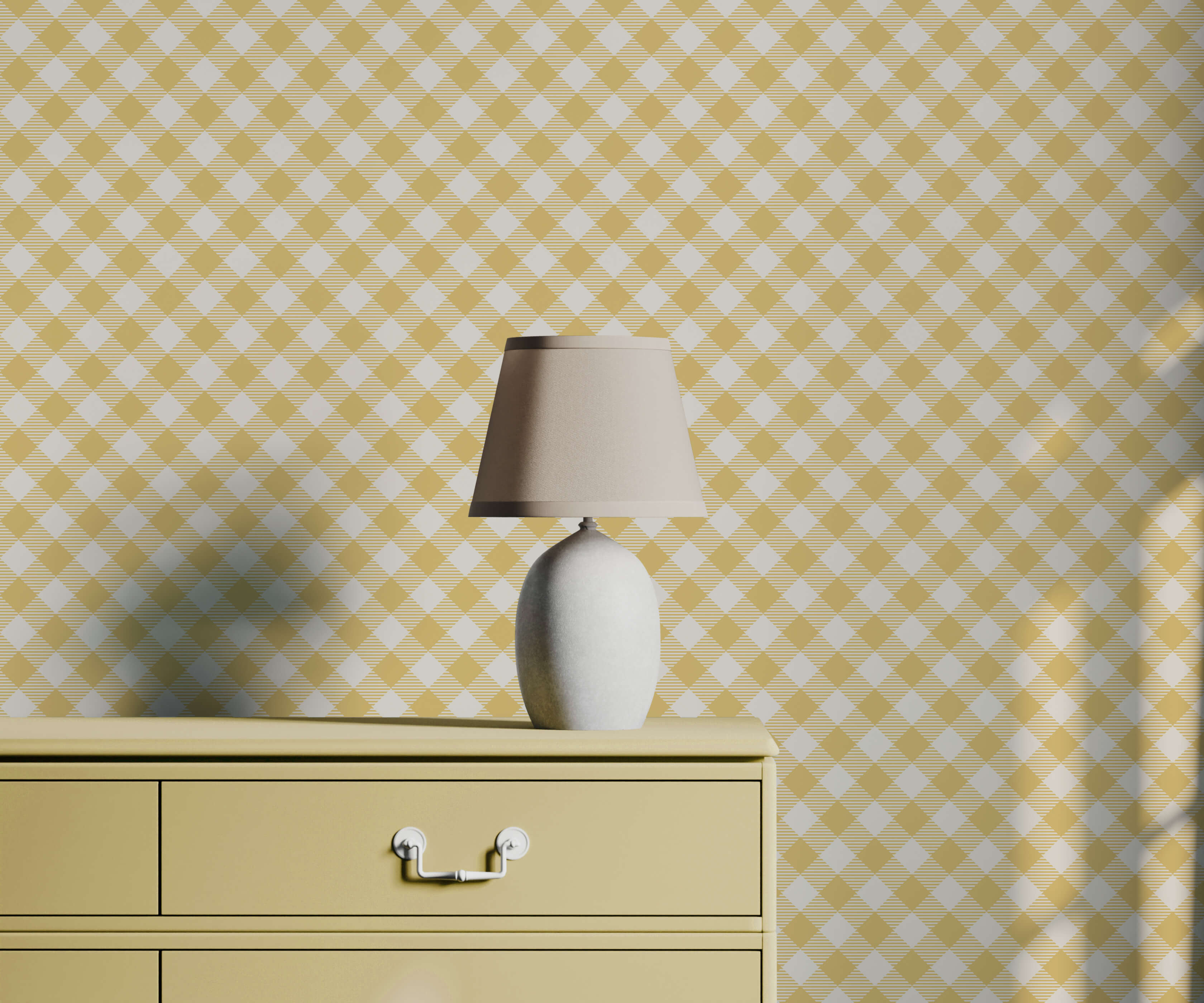 Summer Gingham Check Luxury Wallpaper