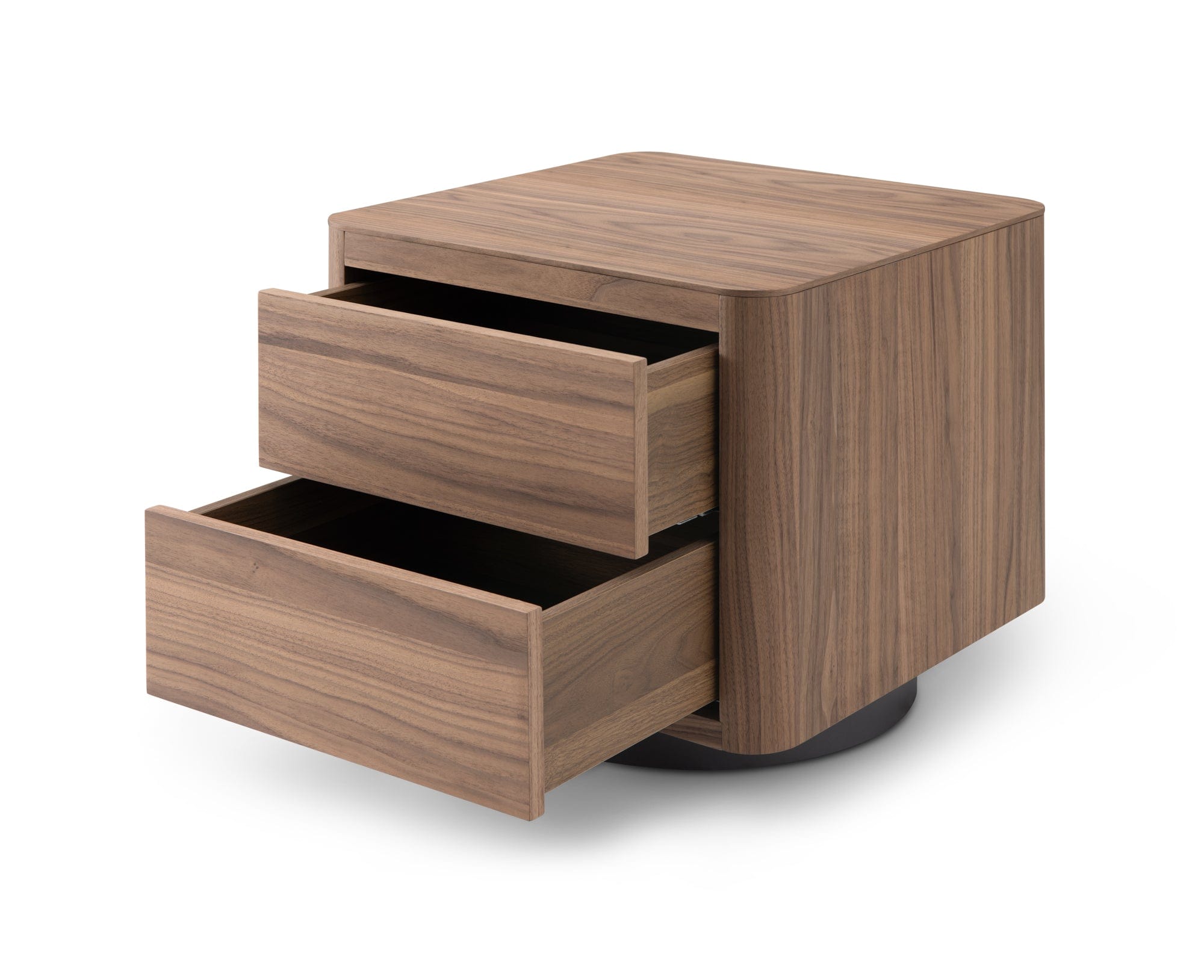 Coin Bedside Table - Light Walnut