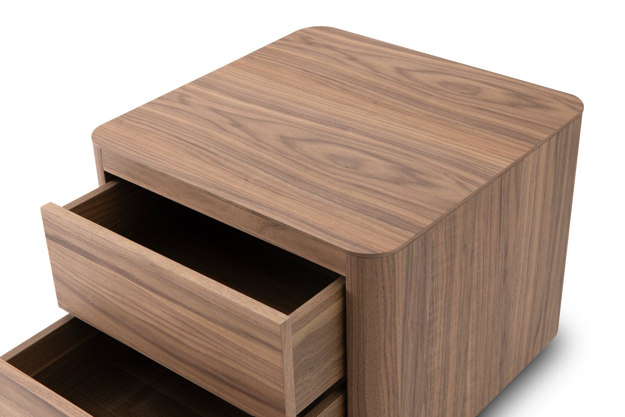 Coin Bedside Table - Light Walnut