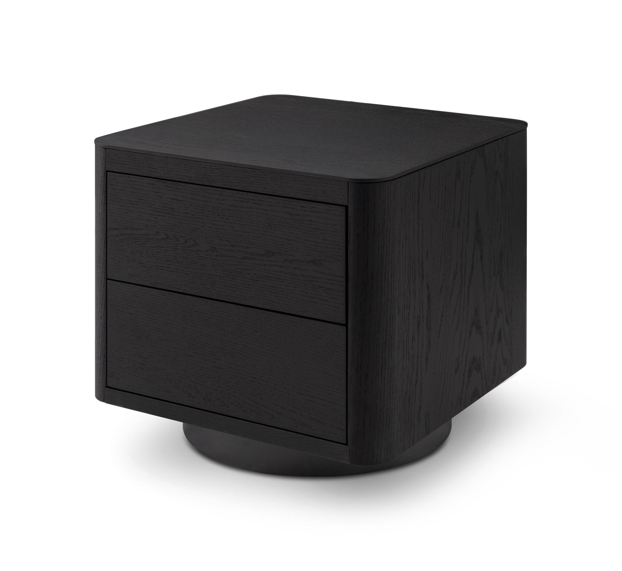 Coin Bedside Table - Smoke Oak