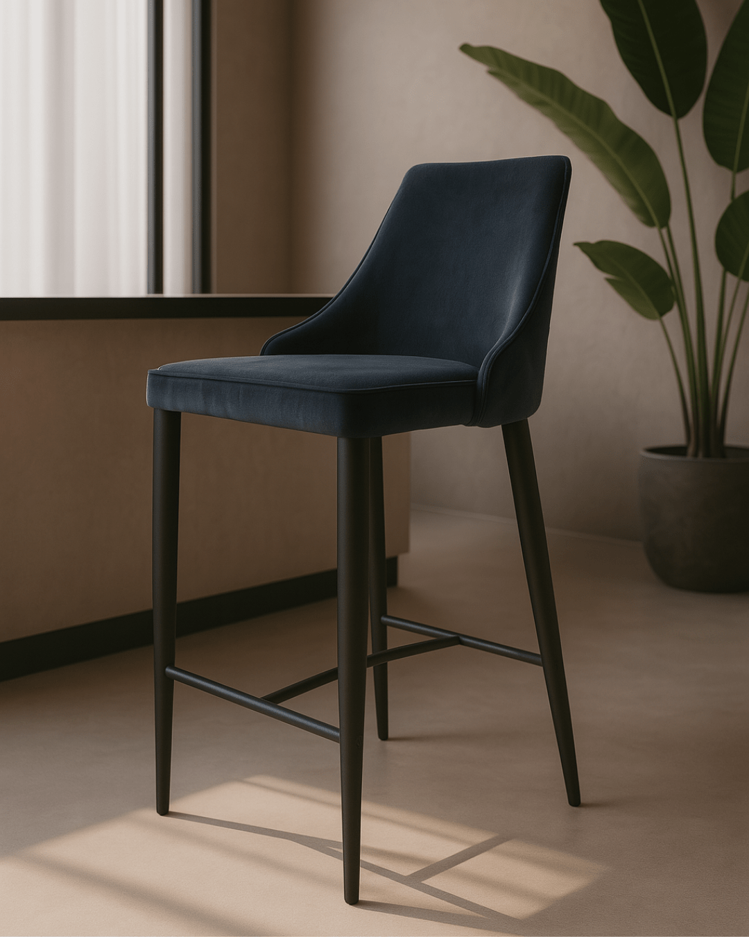 Alain Bar Stool - Essence Grey Velvet