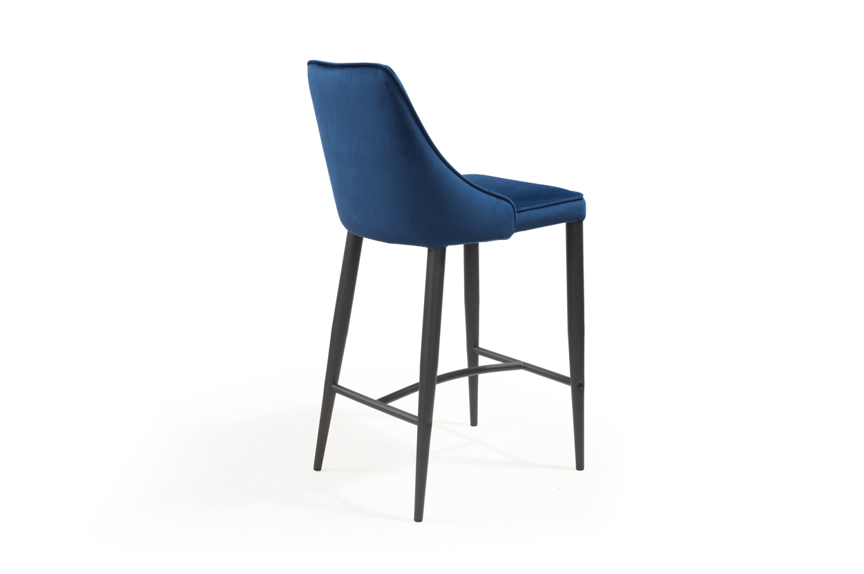 Alain Bar Stool - Navy Velvet