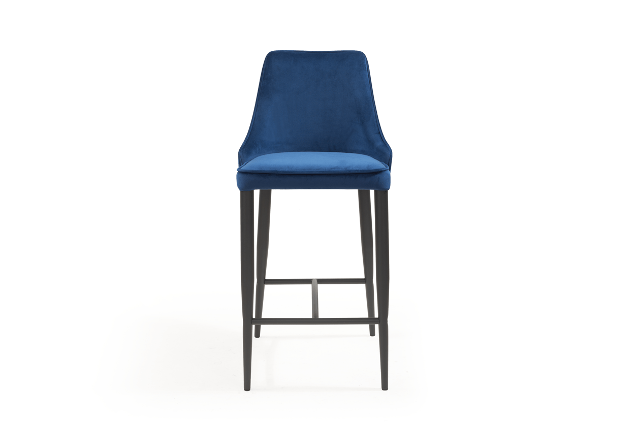 Alain Bar Stool - Navy Velvet
