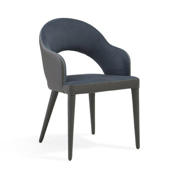 Jiva Dining Chair - Nappa Midnight Blue & Grey