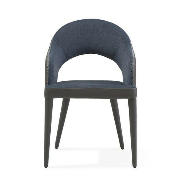 Jiva Dining Chair - Nappa Midnight Blue & Grey