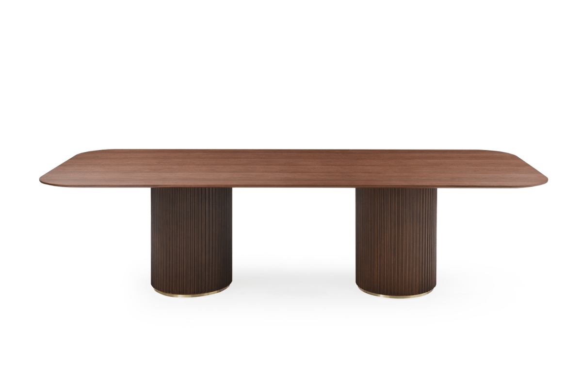 Lantine 280 Dining Table - Walnut & Brass