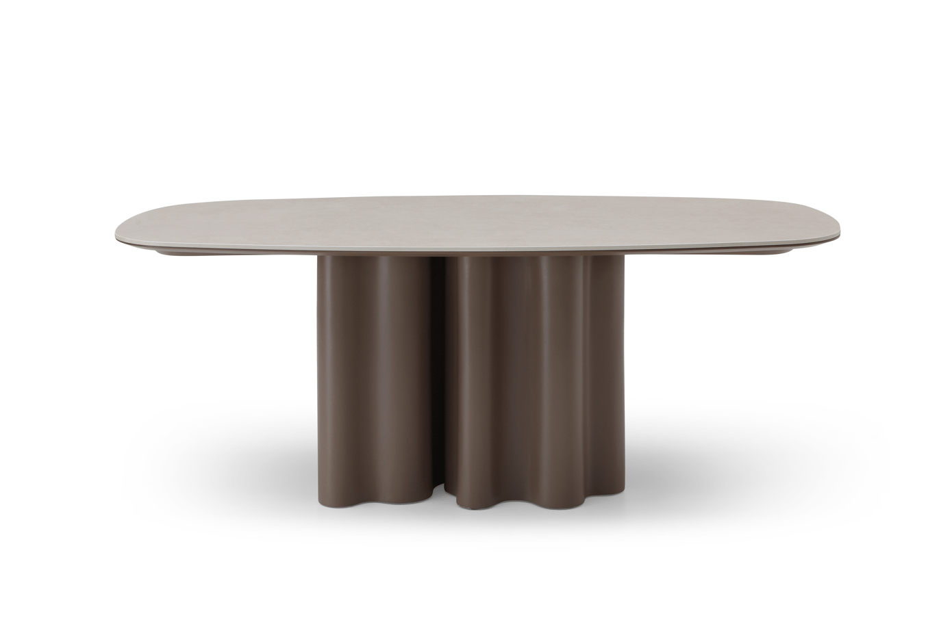 Moon Dining Table - 200 - Cocoa & Cream Ceramic