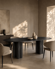 Moon Dining Table 240 - Black Oak