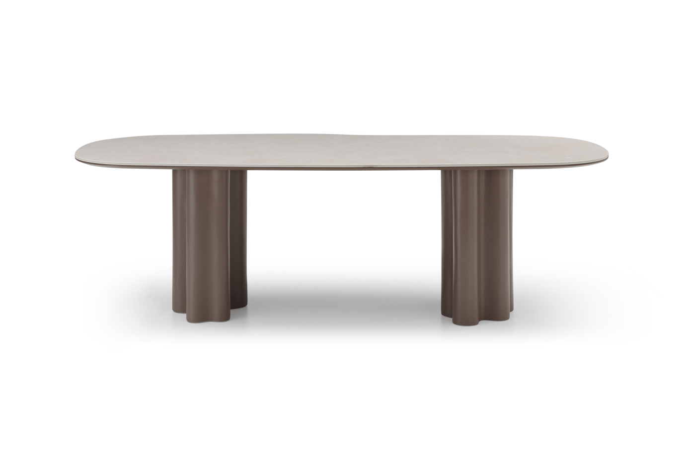 Moon Dining Table - 240 - Cocoa & Cream Ceramic