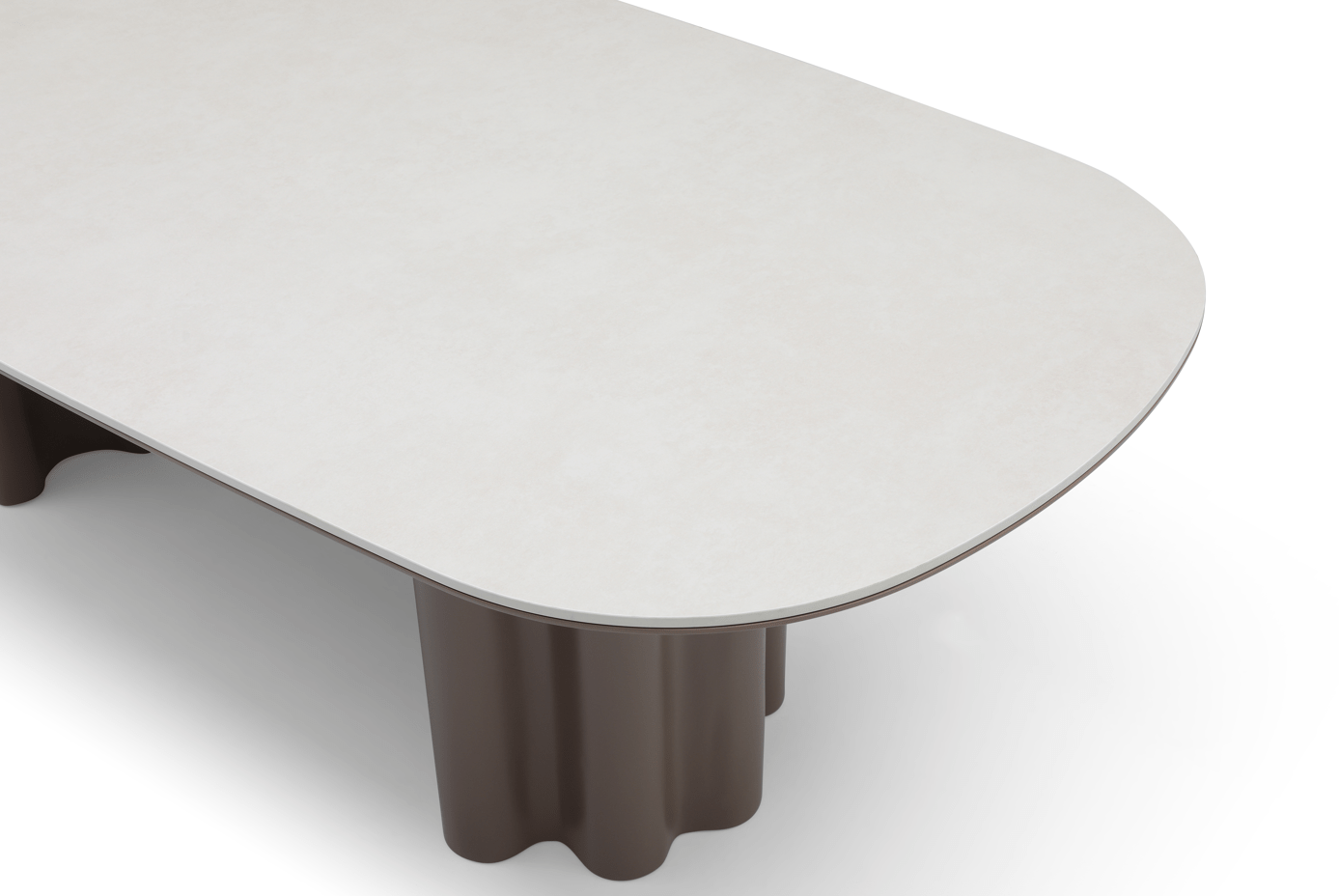 Moon Dining Table - 240 - Cocoa & Cream Ceramic