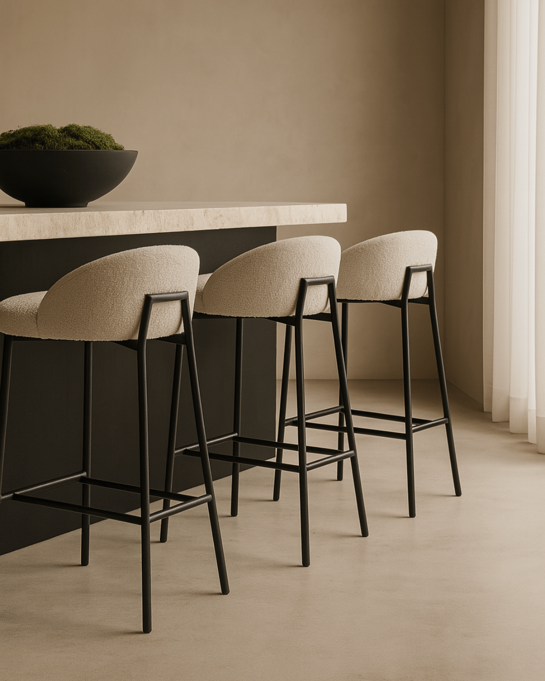 Tux Counter Stool - Chex Bouclé Polar