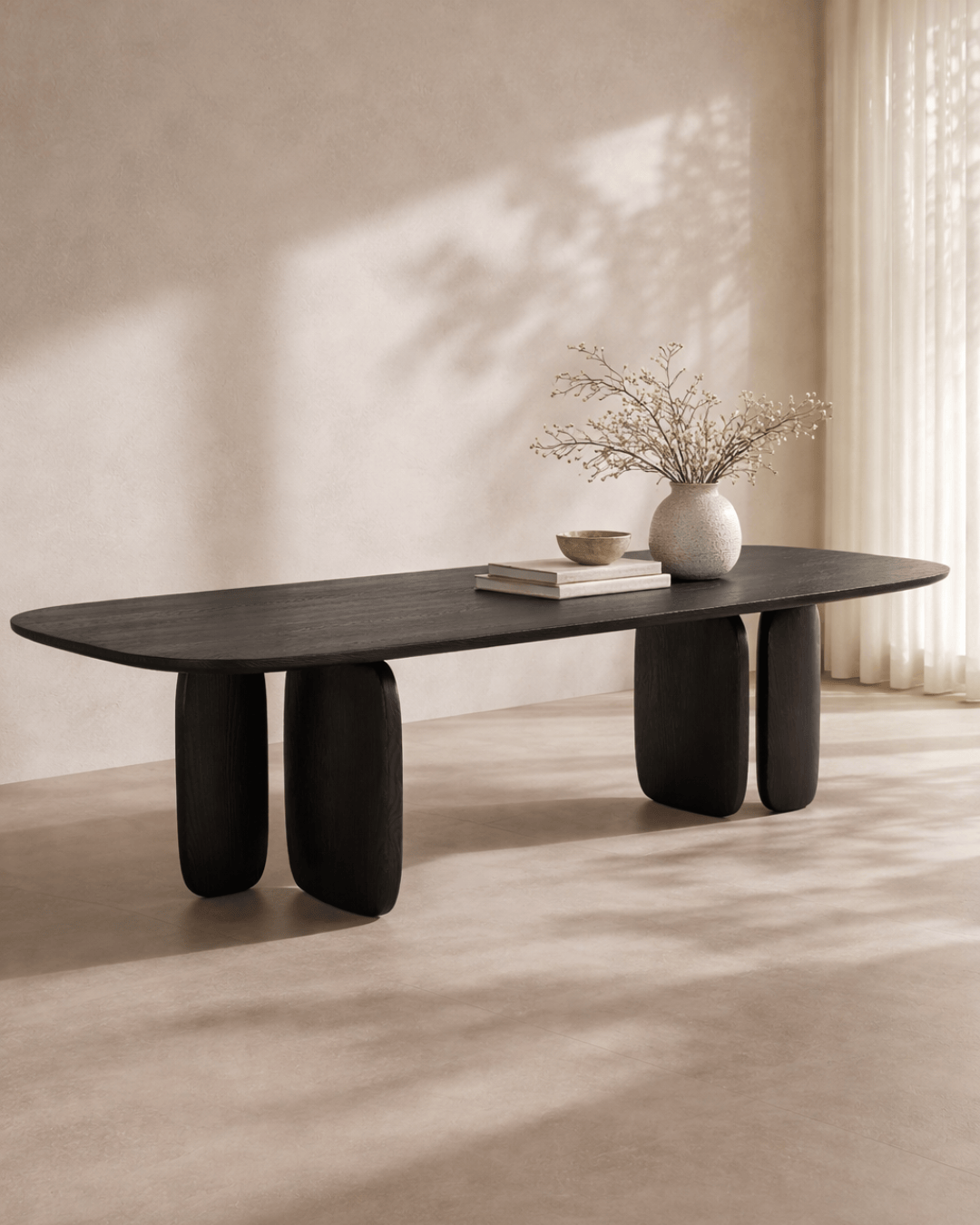 Underline 280 Dining Table - Black Oak