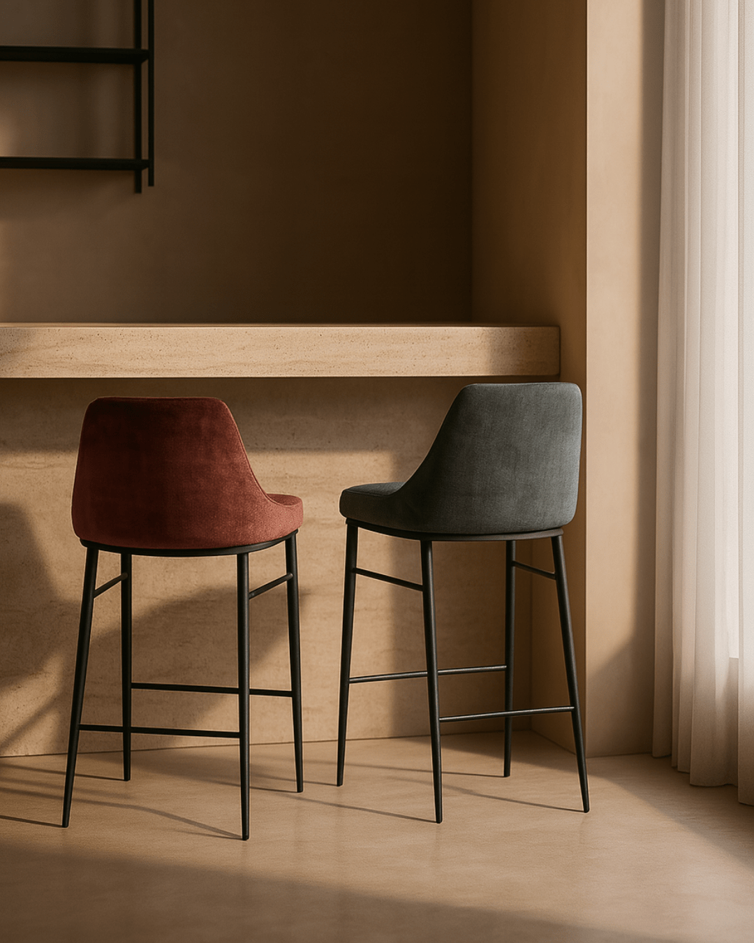 Tommy Franks Vai Barstool - Bella Velour Coral