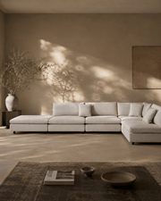 Blanco 5 Piece Modular Sofa - Avery Velour Cream